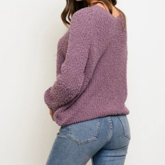 Purple popcorn sweater top - Picture 8 of 8